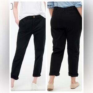 J Crew High Rise Girlfriend Chino Pants Black Size 4 NWT